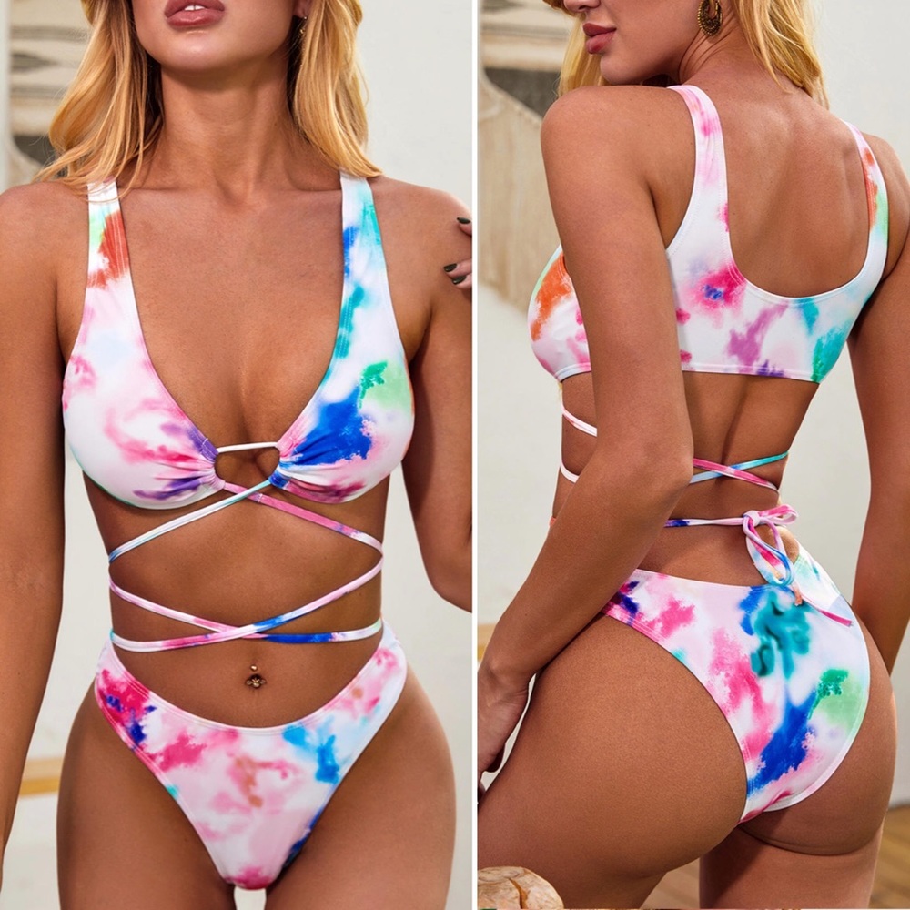 New! HOST PICK🌺🌸Rainbow 🌈 the-dye bikini set